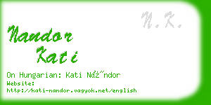 nandor kati business card